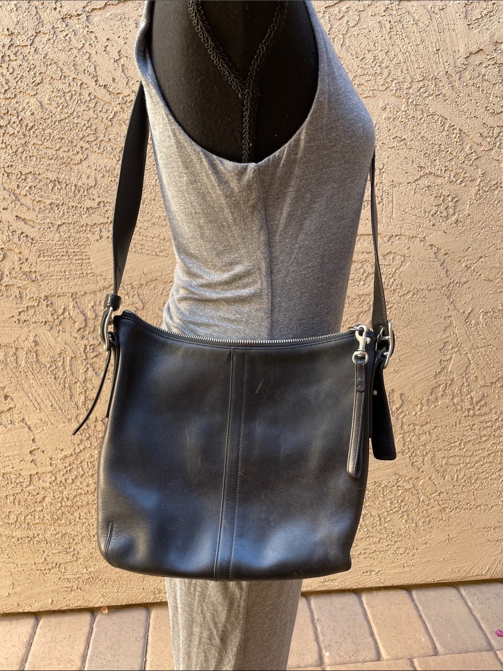 Coach Vintage Black Leather Bag with Imperfections